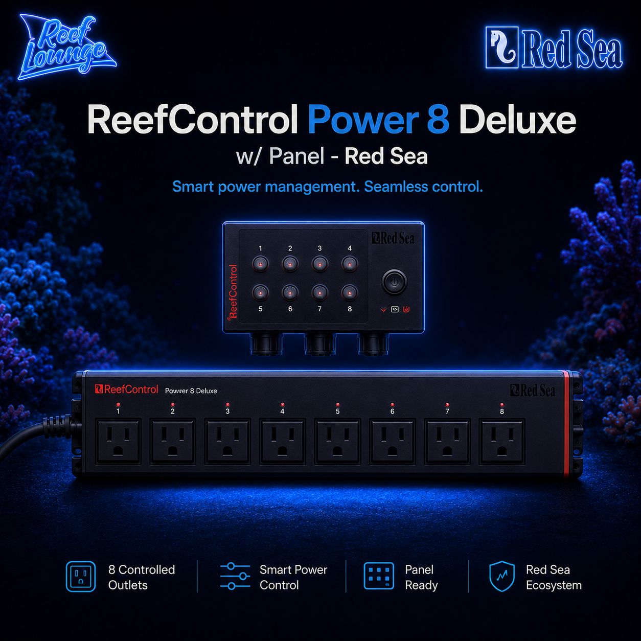 ReefControl Power 8 Deluxe w/Panel - Red Sea Reef Lounge Coral
